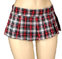 DSLV-Red/White Plaid Micro Mini Skirt - More Details